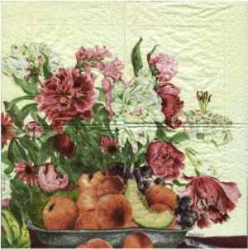 Serviette Mona Svärd, Blumen und Früchte, Rarität